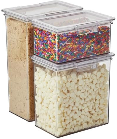 The Home Edit 3 Stück Behälter Edit, Lebensmittel-Organizer und Aufbewahrungsbehälter, transparent