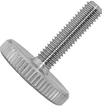 Techtanium® Rändelschrauben M8 x 20 mm [niedrige Form] aus Edelstahl A2 (5 Stück) | Daumenschrauben | Handradschrauben | DIN 653