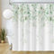 Uiiooazy Rideau Douche Vert Pale, Rideau de Douche Feuilles d'eucalyptus Turquoise Rideaux de Baignoire Anti Moisissure Imperméable Tissu Polyester Lavable Rideaux de Bain avec 12 Crochets 180x220cm