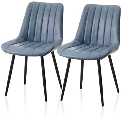 TUKAILAI Esszimmerstühle 2er Set Kunstleder Polsterstuhl mit Metallgestell | Polsterstühle mit Ergonomischer Rückenlehn, bis 150kg Belastbarkeit,Küchenstuhl für Esszimmer und Wohnzimmer Restaurant