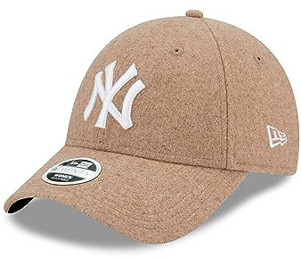 New Era Frauen Cap 9Forty Strapback anpassbar Wolle Grau New York Yankees Baseball gebogener Schirm - One-Size