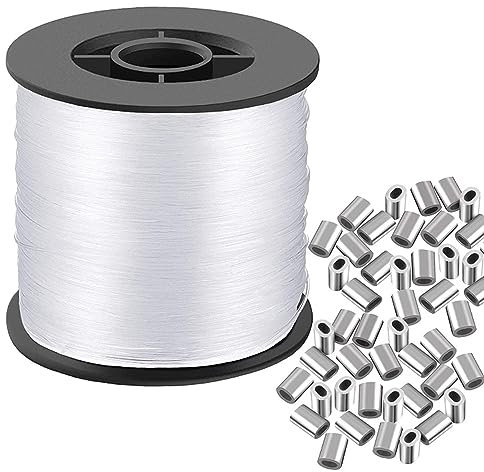 Nylon Faden Transparent,Reißfest Durchsichtige Schnur, Durchsichtiger Faden Starker,Unsichtbarer Faden Dekoration,Nylonschnur Transparent für DIY Crafting, Angel, Basteln(200M 0.9MM)