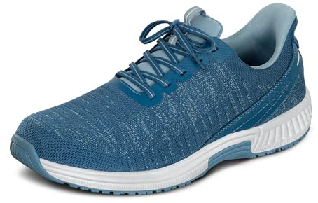 Orthofeet Herren Orthopädischer Hands-Free Yari Slip-in Sneaker – Blau, Größe 44.5 Weit