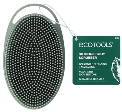 EcoTools Scrubber per il corpo in silicone, per una pulizia delicata ed esfoliante, 2 in 1, scrubber e massaggiatore per il corpo, accessorio da bagno igienico e resistente, ecologico, vegano e