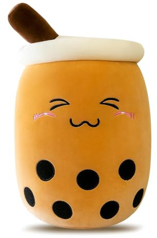 Mineup Plüschtier Stofftier Bubble Tea, 25CM Bubble Tea Kuscheltier PlüSchtier, Kuscheltier Plüschkissen Spielzeug Geschenk für Kinder Mädchen Jungen (Braun)