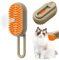 Lonnalee Brosse à vapeur 3 en 1 pour chat et chien, peigne d'épilation des poils d'animaux, réduit la perte de poils, favorise un pelage plus sain, couleur kaki