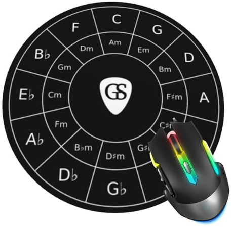 Circle of Fifths for Musicians Mouse Pad, Music Mouse Pads for Desk, Stitched Edge Mousepad with Non-Slip Rubber Base, Gaming Mouse Pad for Computer Laptop Home Office