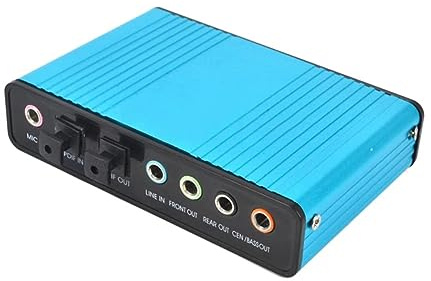 Pttnyuere 6-kanals USB 5.1/7.1 surroundljudkort externt ljudkort PC stationär bärbar ljudplatta optisk kortadapter lätt att installera lätt att använda (blå)
