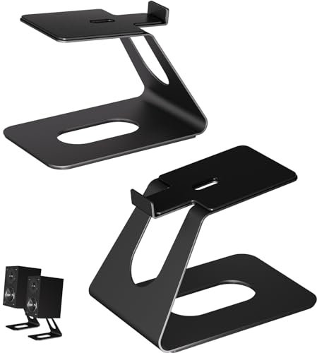 BEWISER Desktop Speaker Stands for 3-4 Metal Medium Size Speaker,PC Speakers,Gaming Speakers Weight Capacity up to 12 lbs,Black(Pair)