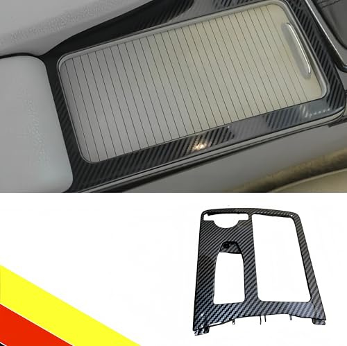 POETRYXIAO Mittelkonsolen-Getränkehalter-Rahmenverkleidung für Mercedes C-Klasse W204 A2046807607905, dekorative Autoverkleidung (Carbon Fiber)