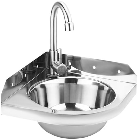 Évier en Acier inoxydable, Évier d'angle, Évier de Bar, Mini Vanité, Évier de Cuisine, Bassin pour Salle de Bain Évier D'angle en Acier Inoxydable pour Petits Espaces (26cm / 10.3in)