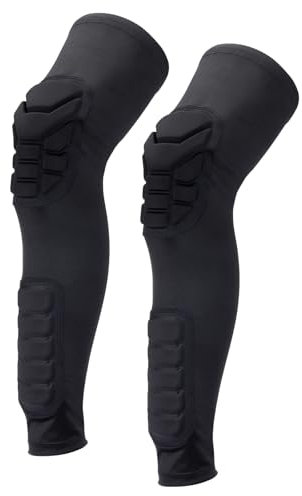 PATIKIL Protège-Genoux et Mollets, Lot de 2 Genouillères de Compression pour Protège-Jambes, Protège-Tibia pour Football, Basketball, Baseball, Noir