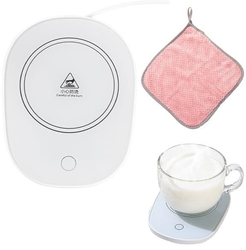 Scalda Tazza USB,Scaldatazze USB,Scaldatazze da Caffè,Sottobicchiere Riscaldante Elettrico,Scaldatazze Elettrico,Scaldabevande Sottobicchiere Elettrico per Caffè Cacao e Latte,Regalo di Natale,Bianco