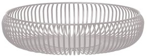 Blomus -LITO- Bowl | Obstschale aus hochwertigem Stahl | Dekoschale mit Streben in Mourning Dove | Größe L | 8H Ø 36 cm