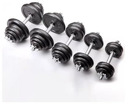 Cast Iron Adjustable Dumbbells Weight Barbell Set Men Women | Adjustable Dumbbell Set with Collars for Home Gym Bodybuilding, Weight Training, Strength Training | 15kg 20kg 30kg (20, Kilograms)