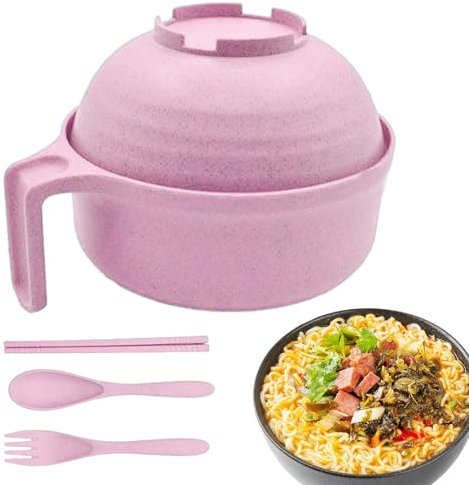 Bol de cuisson Ramen, bol à nouilles pour micro-ondes, avec baguettes et cuillère, passe au lave-vaisselle pour une cuisson instantanée pour les dortoirs d'étudiants