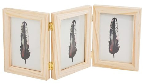 VBS Bilderrahmen 3-fach, Kiefernholz, für Fotoformate 9 x 13 cm