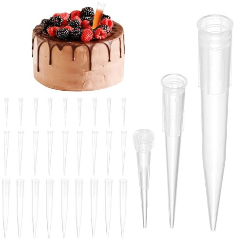 200 Pz Provette Plastica Fiori, Provetta per Fiori Riutilizzabili, Tubi per Acqua per Fiorio, Provette per Fiorio Trasparente, Pipetta da Trasferimento per Decorazione di Torte