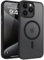 DUEDUE for iPhone 15 Pro Case Magnetic [Compatible with MagSafe] Shockproof Military Grade Protection, Anti-Scratch Translucent Matte Back Case Cover for iPhone 15 Pro 6.1, Black