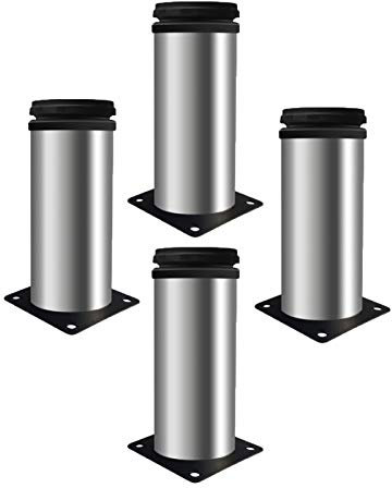 4 Stück Möbelfüße, verstellbare Möbelbeine, Tischbeine aus Edelstahl und Metall, runde Ersatzmöbelerhöhungen, Couchbeine, Sofabeine, Schreibtischbeine, Bettschrankerhöhungen (1000 mm)