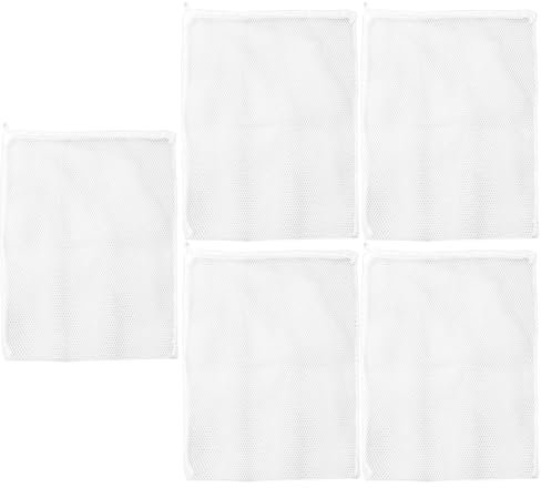 yakermur Filter-Netzbeutel für Aquarium, 5 x Filterbeutel für Aquarien, wiederverwendbar, Reißverschluss, Mehrzweck-Wasseraufbereitungsausrüstung für Torf, zerkleinerte Korallen