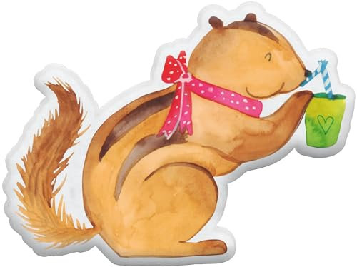 Mr. & Mrs. Panda Kuschelkissen Eichhörnchen Smoothie 70 cm - Geschenk, Plüschtier, Green Smoothies, Plüschkissen, Dekokissen, Diät, Lustige Sprüche, Abnehmen, Kissen, Kuscheltier, Streifenhörnchen