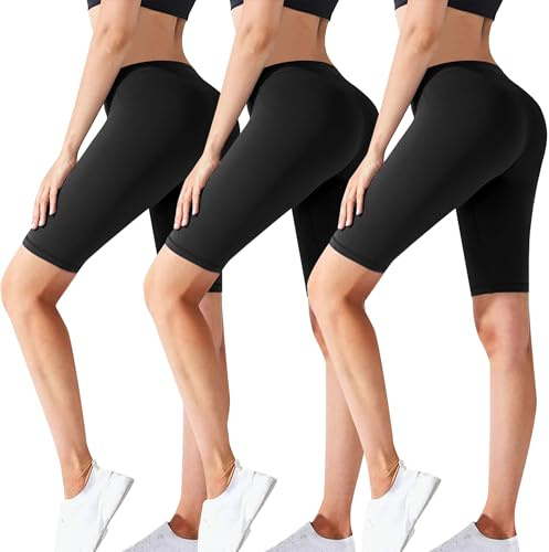 Geyuwoz Radlerhose Damen Kurz für Kleid Baumwolle Panties Anti Scheuern Sporthose Kurze Leggings Hautfarben Damen Radler Sport Shorts Blickdicht Hotpant Yoga Unterhosen Schwarz 2XL 3er Pack