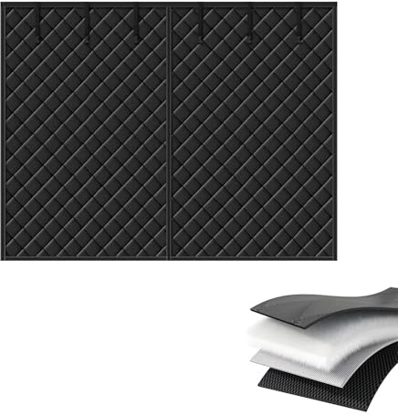 Kit D'isolation pour Porte de Garage - Rideau de Porte Magnétique À Isolation Thermique - Résistant Au Froid et À L'Eau, Coupe-Vent, Couverture D'd'Écran pour Garage en Hiver(Black,300x260cm)
