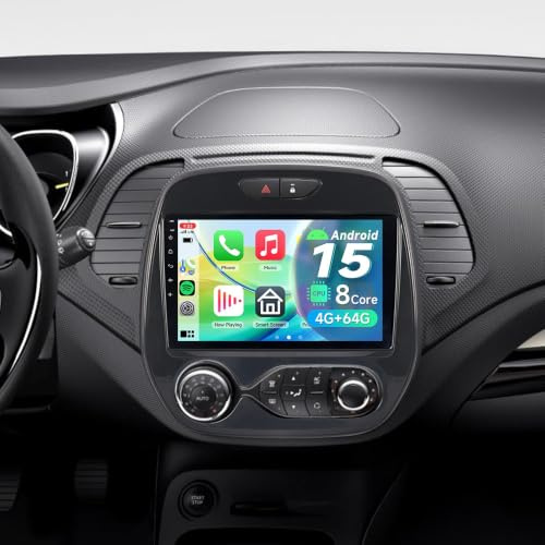 ACAVICA 8 Core AI Android 15 Radio for Renault Captur 2013-2019 Multimedia | 9 4+64G Gemini AI Wireless CarPlay Android Auto, SWC, Bluetooth, WiFi, GPS Navigation DSP Head Unit, FM/RDS HD Rear Camera