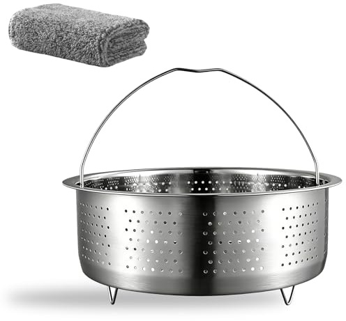 Dämpfeinsatz für Topf, Reinigungstuch,Dampfgarer Einsatz Edelstahl | 18×9,5cm Siebeinsatz für Töpfe Kochtöpfe, Schnellkochtopf Dünsten