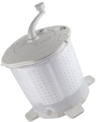 Maqulae Portable Hand Crank Washing Machine, Manual Non Electric Washer with Detachable Basket for Small Clothes Socks Towels, 1200rpm Rotating Speed, Stable Suction Cup Feet, No