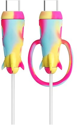 Oxxggkao 2 in 1 Silicone Cable Protectors and Organizers for Phone Chargers Cords with Elastics Materials Offices Desk Cable Clip