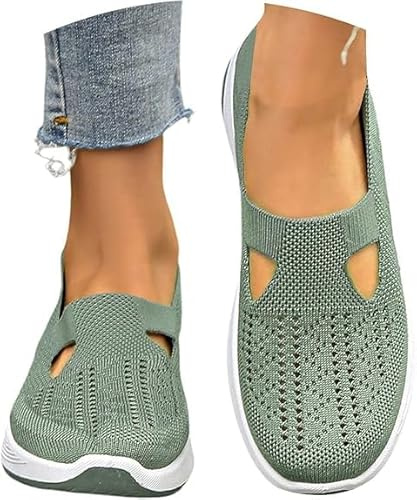Zapatillas Ortopedicas Mujer Verano Zapatillas sin Cordones para Caminar Comodos y Ligeros Sandalias Palas Transpirables y Antideslizantes Zapatos de Diabéticos Entrenamiento Deportivas Malla Deporte