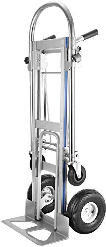 BuoQua Carrello pieghevole 3 in 1, in alluminio, 2 o 4 ruote, capacità 500 kg