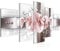Runa Art - Tableau Fleurs Orchidée 200 x 100 cm 5 Parties XXL Decoration Murale Dessin Gris Rose 008351b