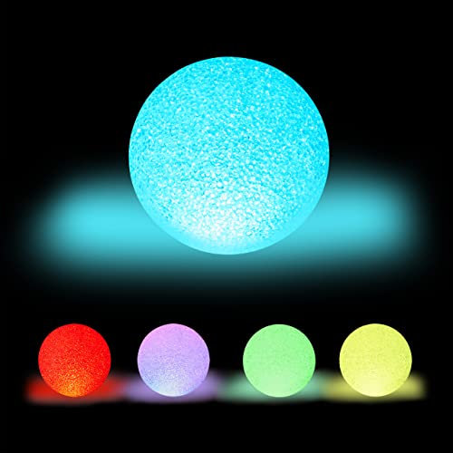 Relaxdays 10 x LED Kugelleuchte, mit Farbwechsel, batteriebetrieben, ohne Kabel, für Innen, Bunte Leuchtkugel, Ø 15 cm, weiß
