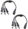 DZYDZR 2 Pack DC Jack 5.5 x 2.1mm Splitter Cable 12V Plug 1 Female to 3 Male 3 Way Splitter Cable Y Type Copper Wire Black 30cm