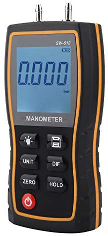 SW‑512B Manómetro de Presión Diferencial Digital Portátil Manómetro de Presión Comprobador de Presión de Gas HVAC Medidor de Presión de Aire ±13,79 kpa