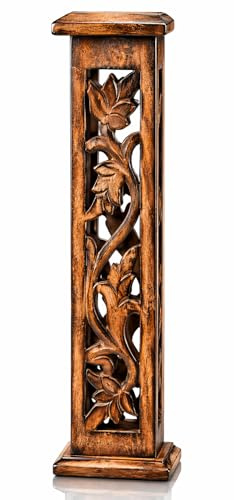 Bâton de l'encens et du cône du brûleur en Bois Porte-Tour Grand Eco Bio bienvenus Catcher Ash Agarbatti Porte-Style Rustique Main pour la méditation Yoga Sculpté aromathérapie Accueil Parfums