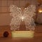 Lightzz 3D optische Täuschung Lampe Schmetterling Nachtlicht für Kinder Baby Mädchen Schlafzimmer Dekor Geschenke, weiche warmweiße Farben Holzsockel Nachttischlampe…