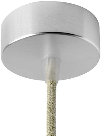 AMARCORDS - Baldachin aus Metall, Farbe SILBER, Lampengehäuse komplett mit Kabelklemmenzubehör, Schrauben und Deckenhalterung. Durchmesser 77 mm, Höhe 26 mm