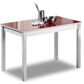 ASTIMESA Mesa de Cocina, Metal, Rojo, 90x50cm
