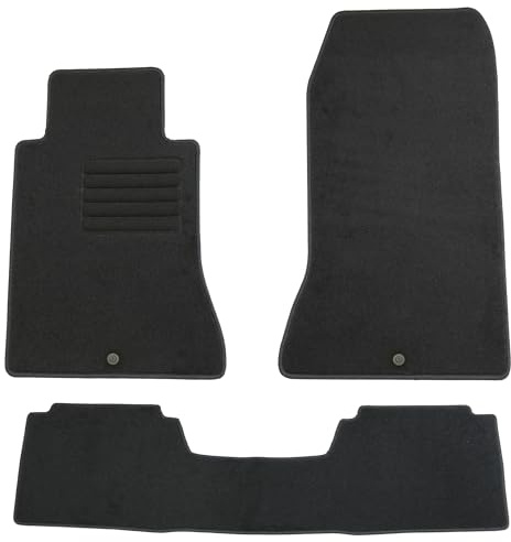 AD Tuning Fußmatten für Mercedes E-Klasse W124 + S124 (01/1985-05/1996) | 3-teilig, 100 % passgenau, Textil, Schwarz, Randkettelung, universelle Befestigung