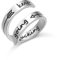 Yifnny Gravierter Offener Ring, Edelstahl Verstellbarer Wickelring Inspirierender Ring mit Graviert Keep Going Persönlichkeit Ermutigungs Geschenk für Frauen Männer (Keep Going 1-Silber)