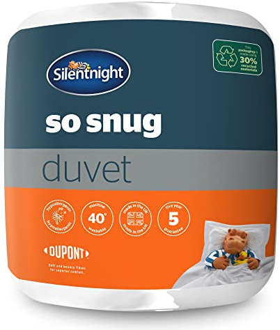Silentnight So Snug Double Bed Duvet Quilt - 15 Tog Winter Warm Cosy Thick Duvet Hypoallergenic and Machine Washable - Double, White, 534215GE