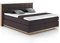 Mivano Boxspringbett Levana/Bett mit Sockel aus Massivholz, 7-Zonen-Federkernen und Topper Premium / H2 + H3 / Liegefläche 200 x 200 / Liegehöhe 59 cm/Chenille, Dunkelbraun
