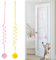 Fanshiontide 2 Packs Door Hanging Cat Toy for Indoor Cats - Adult Plush Teaser Toys With Bells for Hunting and Exercising (Pink+Yellow)