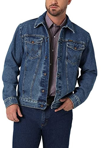 Wrangler Men's Tall Size Cowboy Cut Western Unlined Denim Jacket, Stonewash, XXL