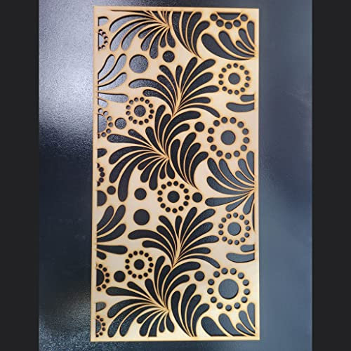 Retro Leaf Dots grate Pattern Screen Radiator Cabinet wall Decorative Screening-grille- Perforated MDF panel (1200x600mm) 0068 (3mm thick MDF)