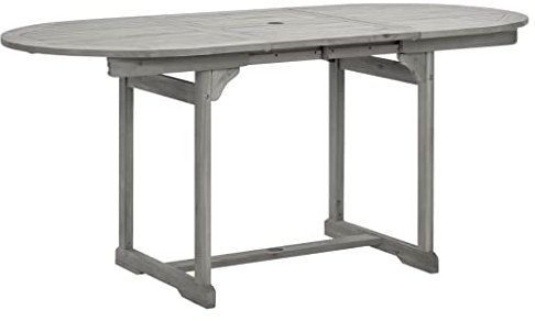 Hommdiy Garten Esstisch Grau Massivholz Akazie